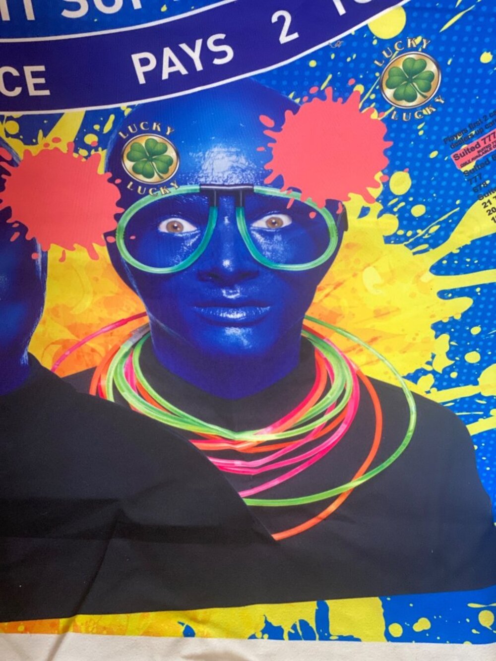 Luxor Las Vegas Blue Man Group Blackjack Felt Tablecloth - Unused RARE Unique - Picture 8 of 16